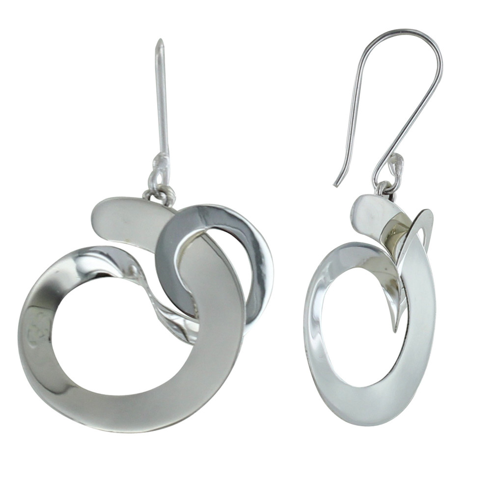 LES POULETTES BIJOUX Boucles d'Oreilles Argent Spirale Tortillée