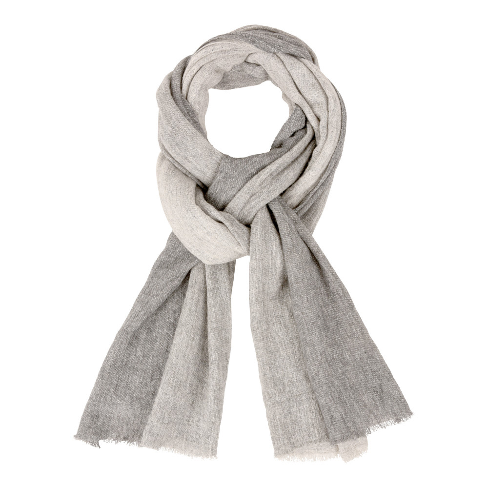 LES POULETTES BIJOUX Echarpe Cachemire Et Laine Gris Foncé Et Gris Clair