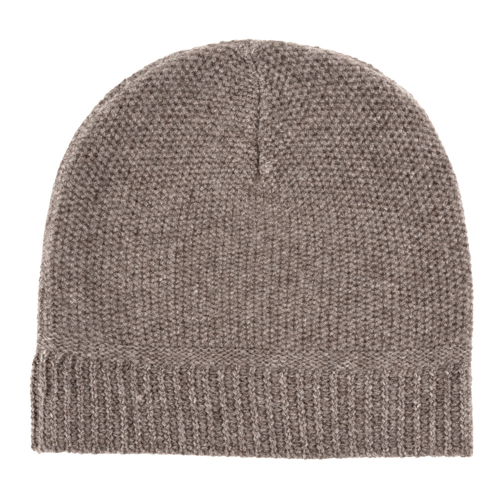 LES POULETTES BIJOUX Bonnet Point Jacquard 100% Cachemire 4 Fils Classics - Marron f