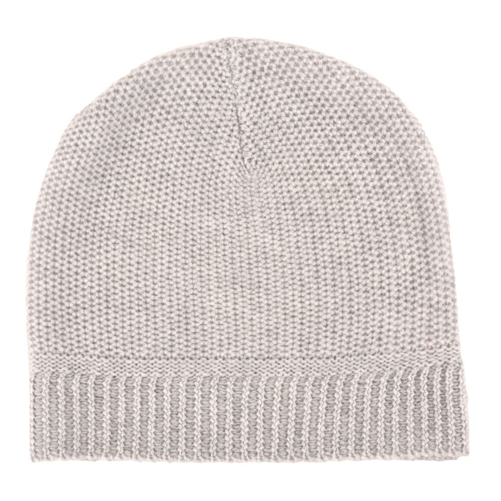 LES POULETTES BIJOUX Bonnet Point Jacquard 100% Cachemire 4 Fils Classics - Gris cla