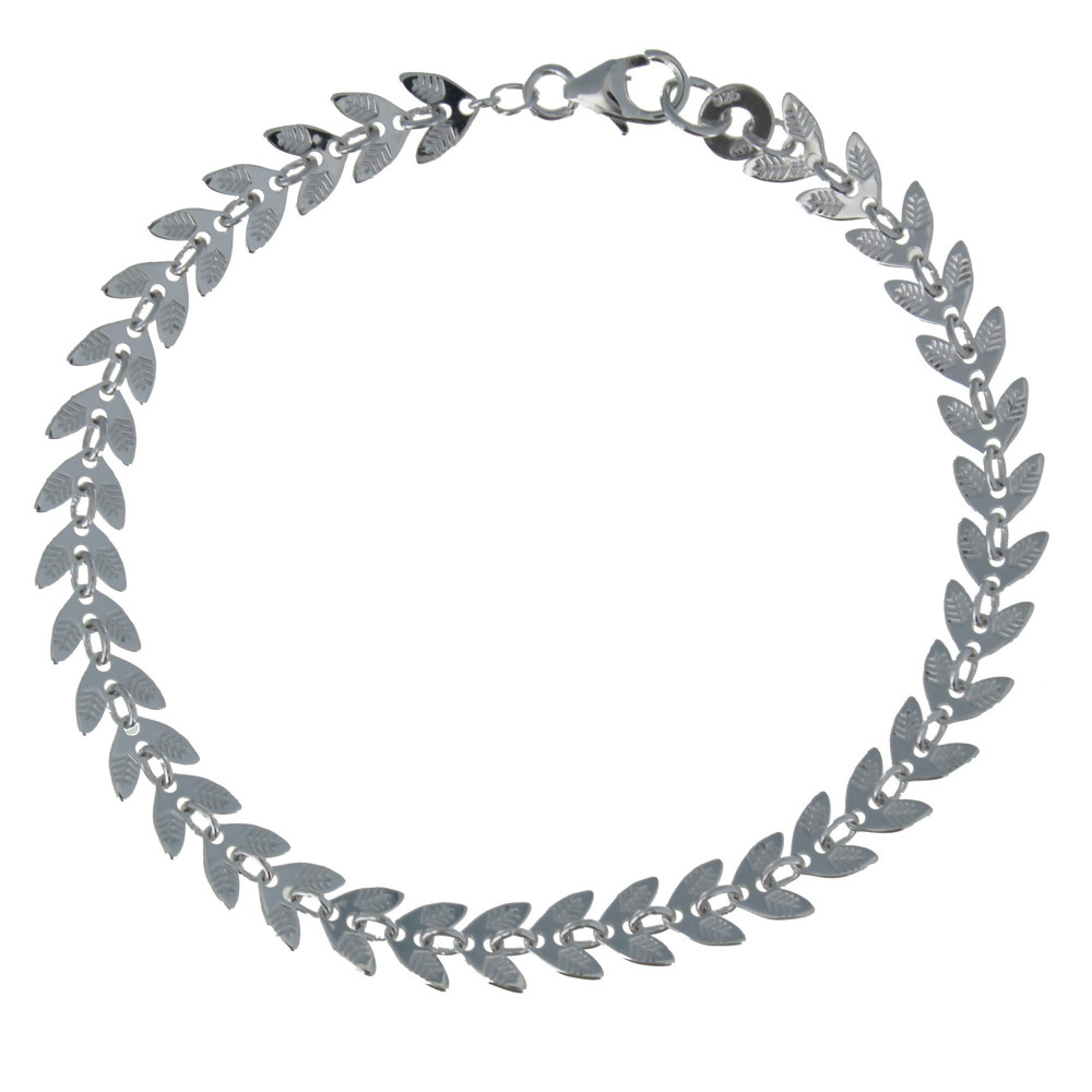 LES POULETTES BIJOUX Bracelet Argent 925 Rhodié Laurier