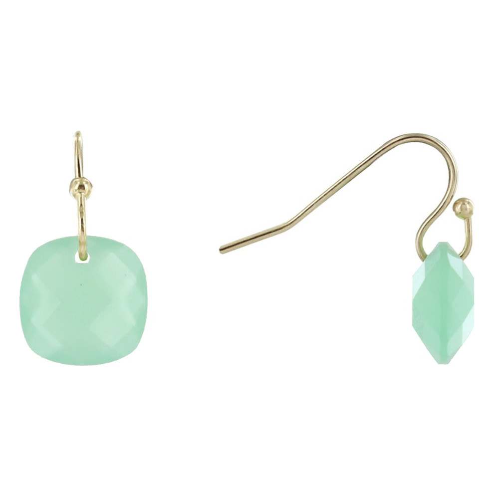 LES POULETTES BIJOUX Boucles d'Oreilles Plaqué Or Picot et Verre Facetté - Classics