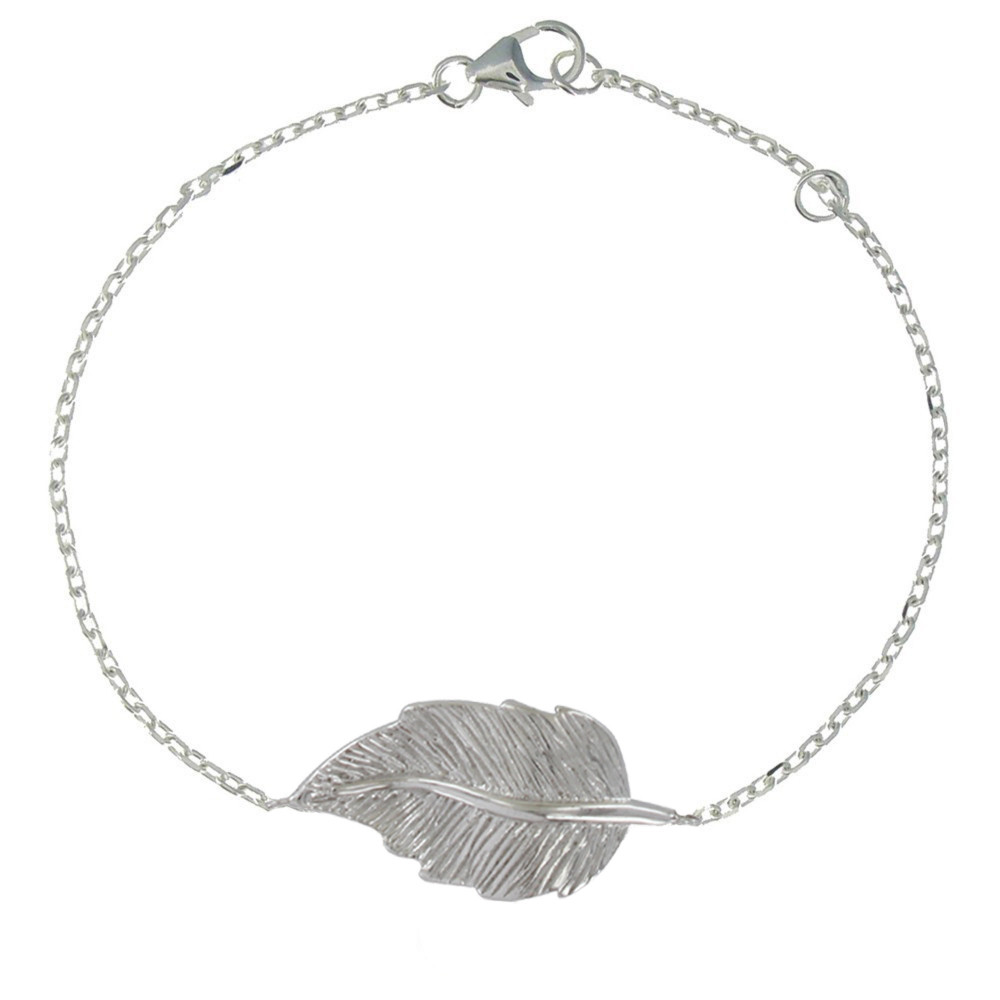 LES POULETTES BIJOUX Bracelet Argent Rhodié Feuille
