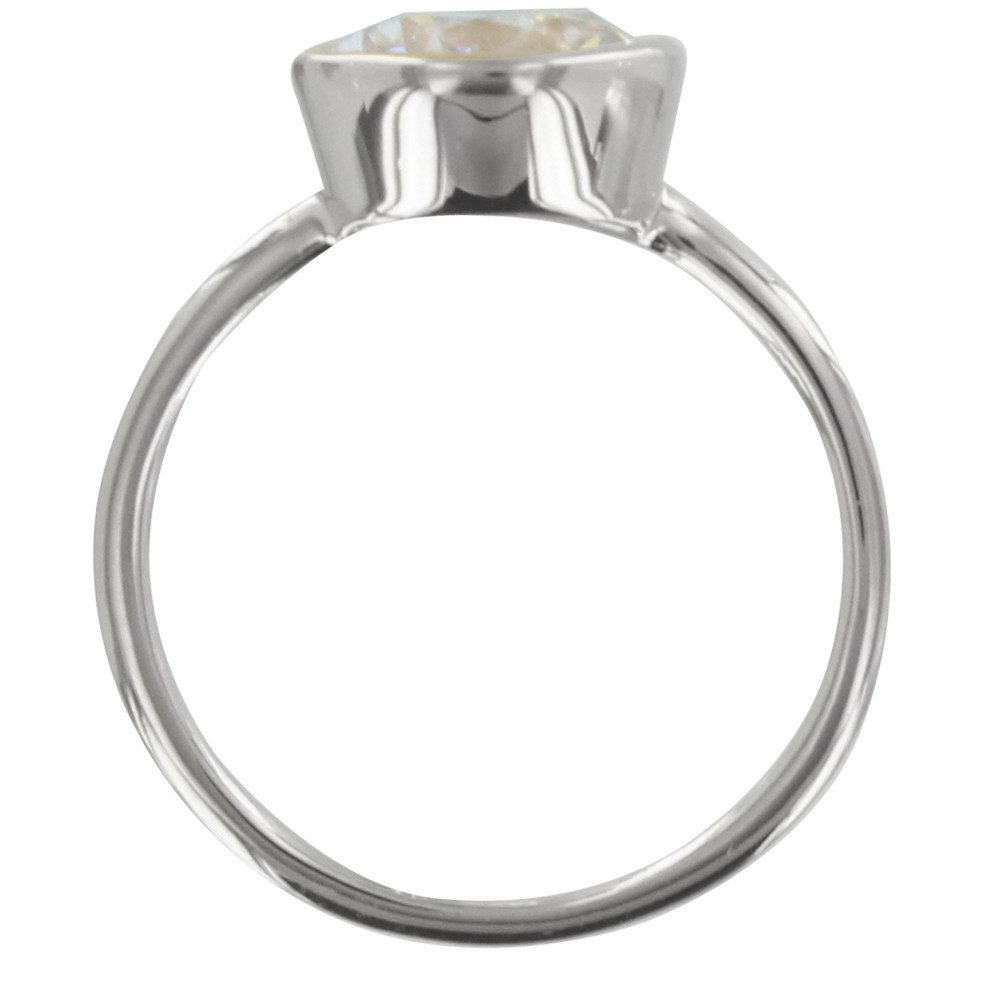 LES POULETTES BIJOUX Bague Argent 925 Solitaire Serti Clos - taille 60