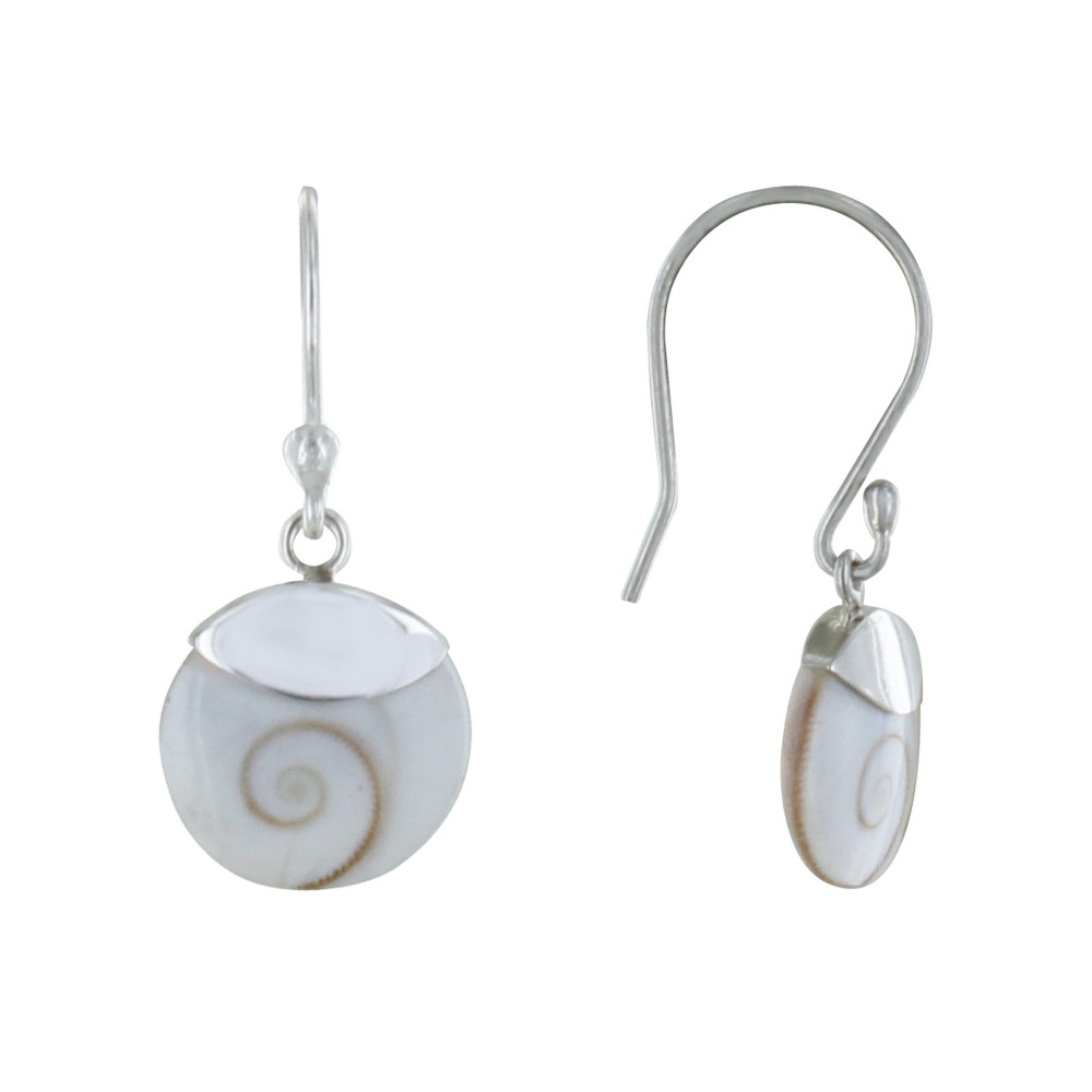 LES POULETTES BIJOUX Boucles d'Oreilles Argent Oeil de Ste Lucie Rond