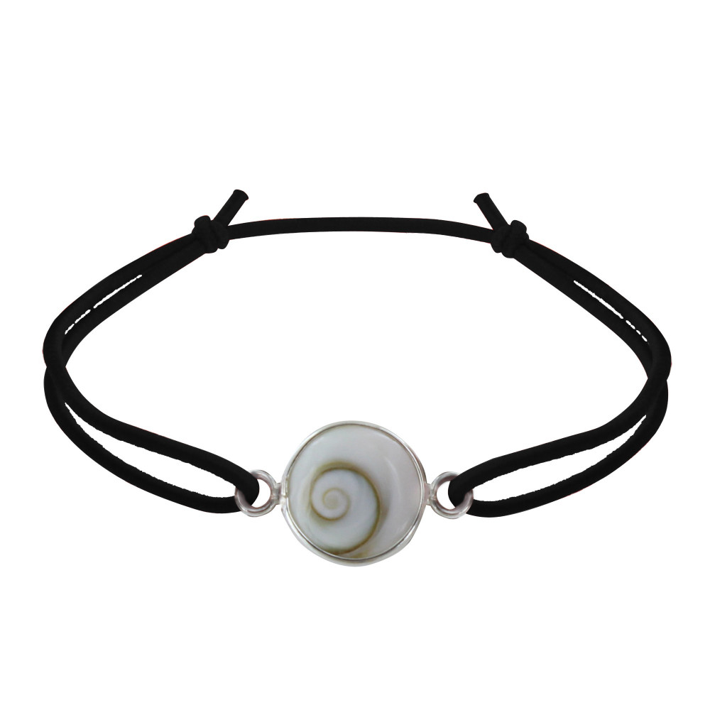 LES POULETTES BIJOUX Bracelet Lien Elastique Oeil de Sainte Lucie Rond Argent 925