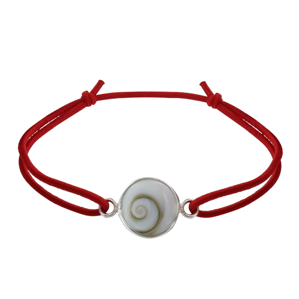 LES POULETTES BIJOUX Bracelet Lien Elastique Oeil de Sainte Lucie Rond Argent 925 -