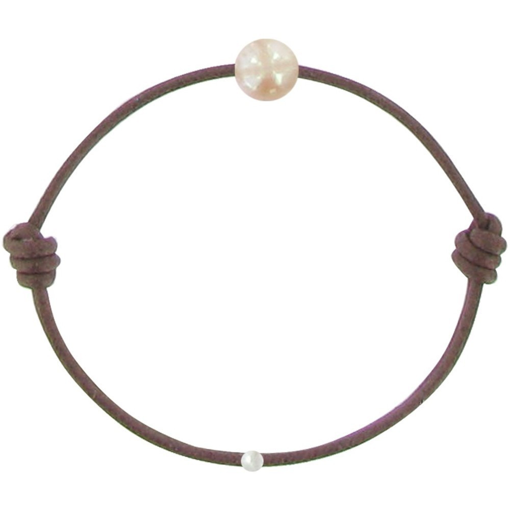 LES POULETTES BIJOUX Bracelet La Perle Rose des Poulettes - Classics - Marron clair