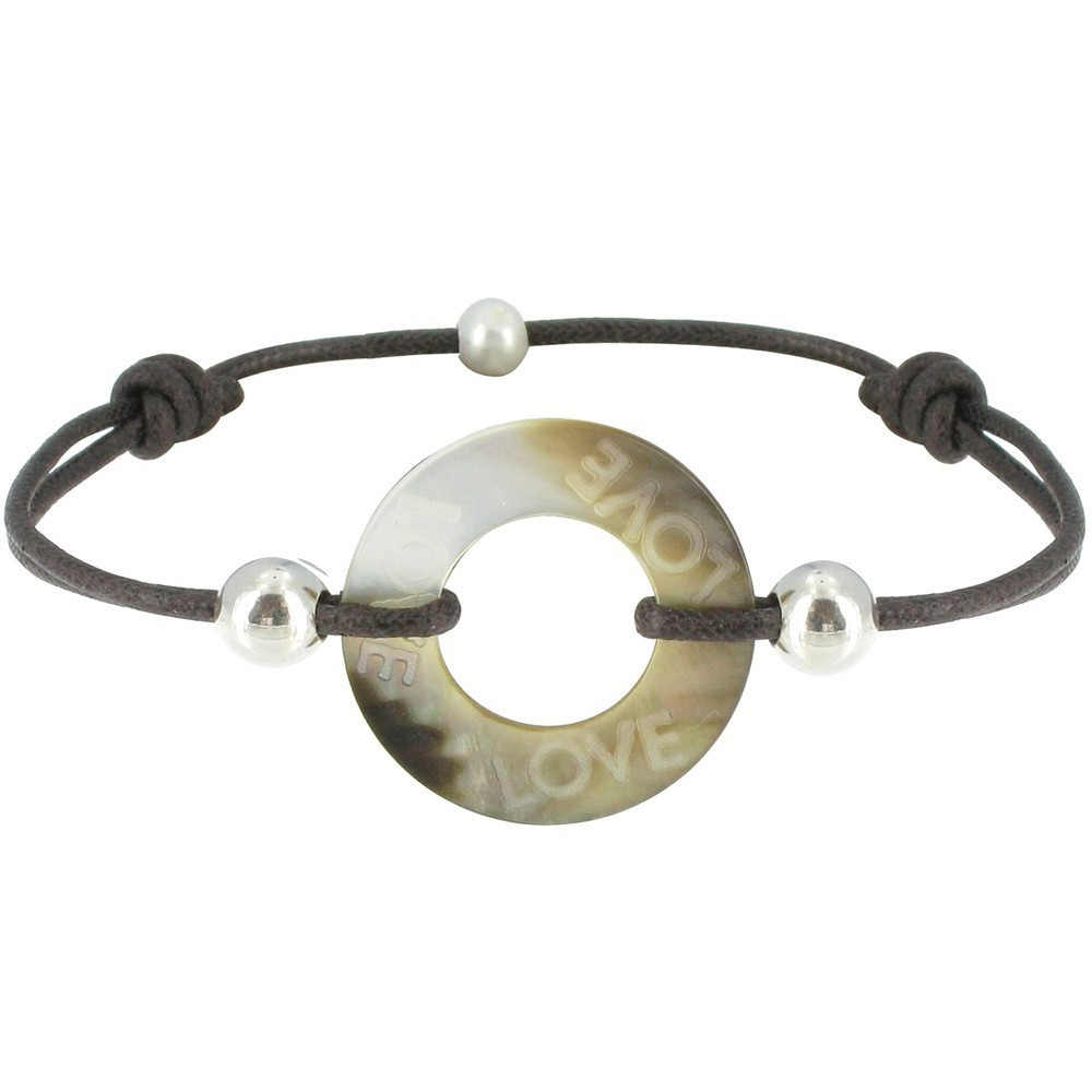 LES POULETTES BIJOUX Bracelet Lien Love Les Poulettes Nacre et Argent - Classics - M