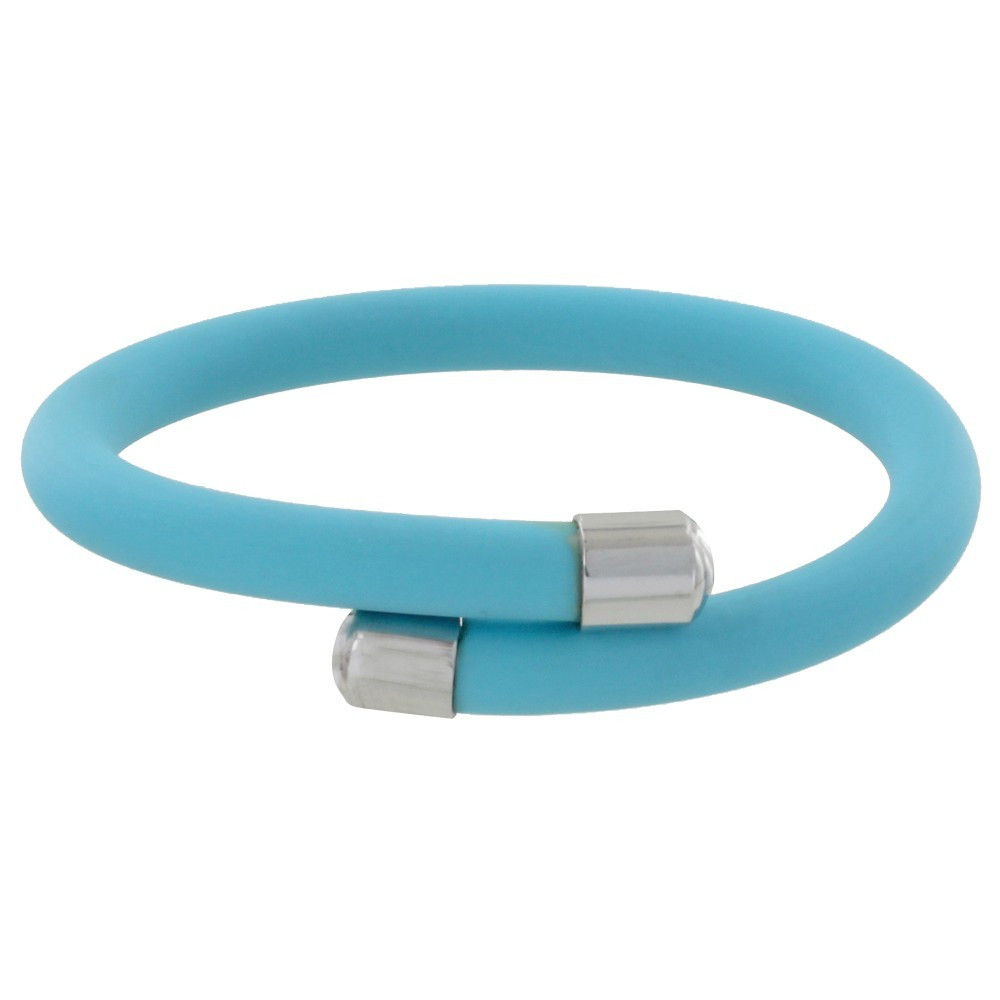 LES POULETTES BIJOUX Bracelet Argent 925 et Silicone - Classics - Turquoise