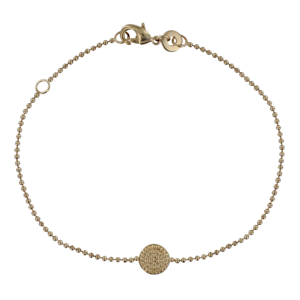 LES POULETTES BIJOUX Bracelet Plaqué Or Médaille Ronde Bille Plaqué Or