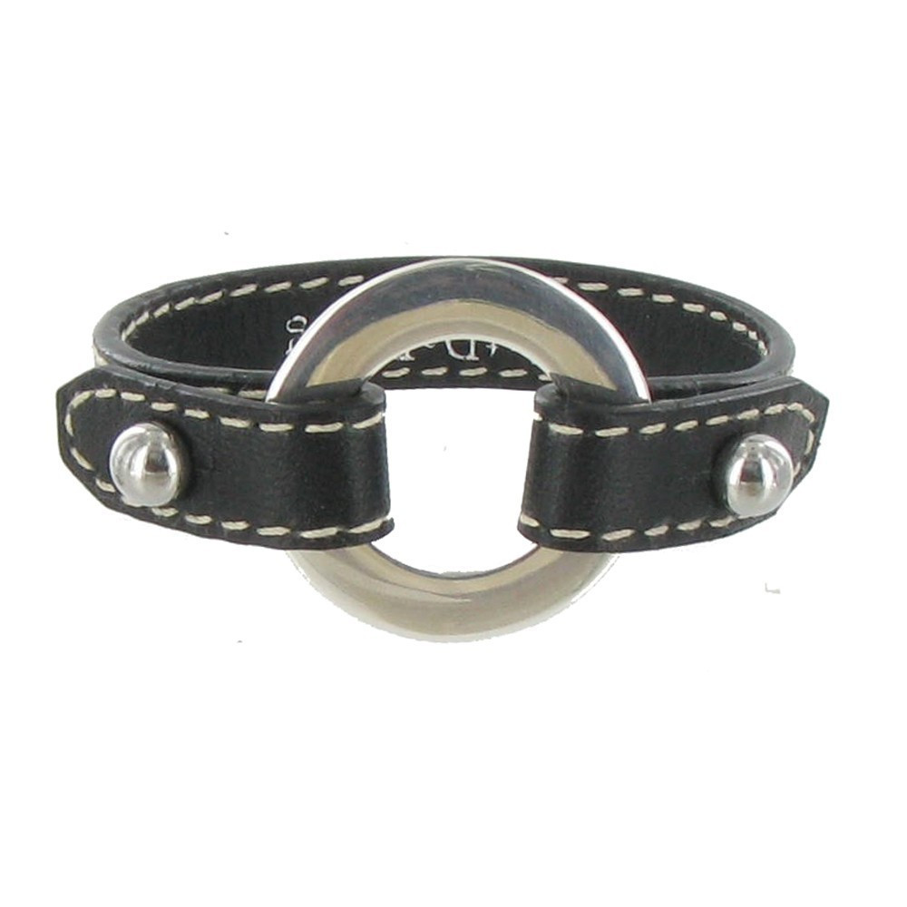 LES POULETTES BIJOUX Bracelet Cuir et Maille Rondelle Argent 925 - Classics - Noir