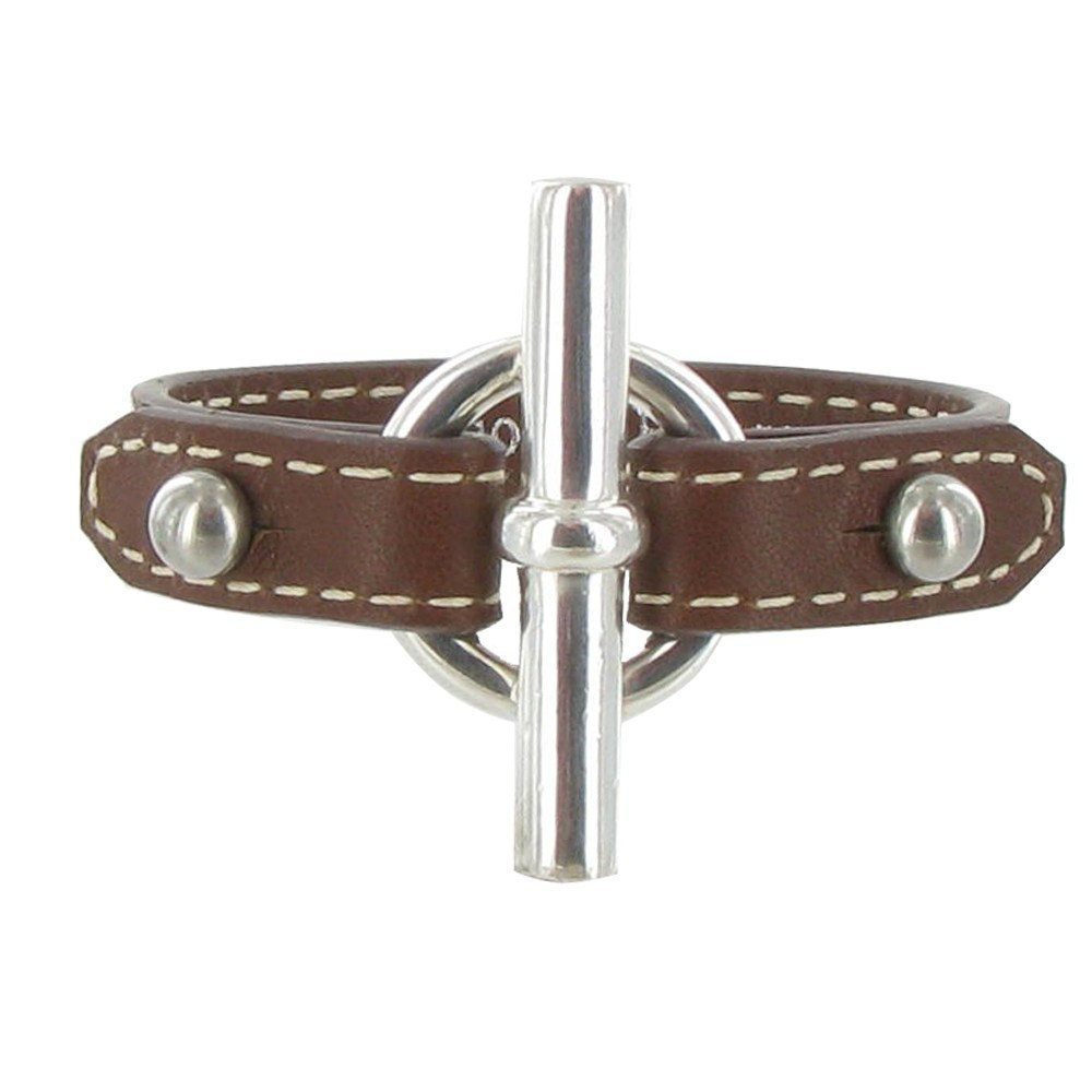 LES POULETTES BIJOUX Bracelet Cuir et Fermoir T Argent 925 - Classics - Marron foncé
