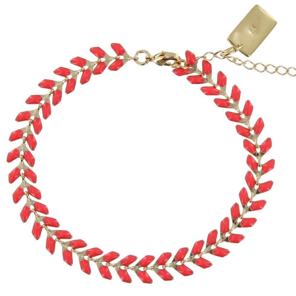 LES POULETTES BIJOUX - Bracelet Laurier Plaqué Or et Email - Colors