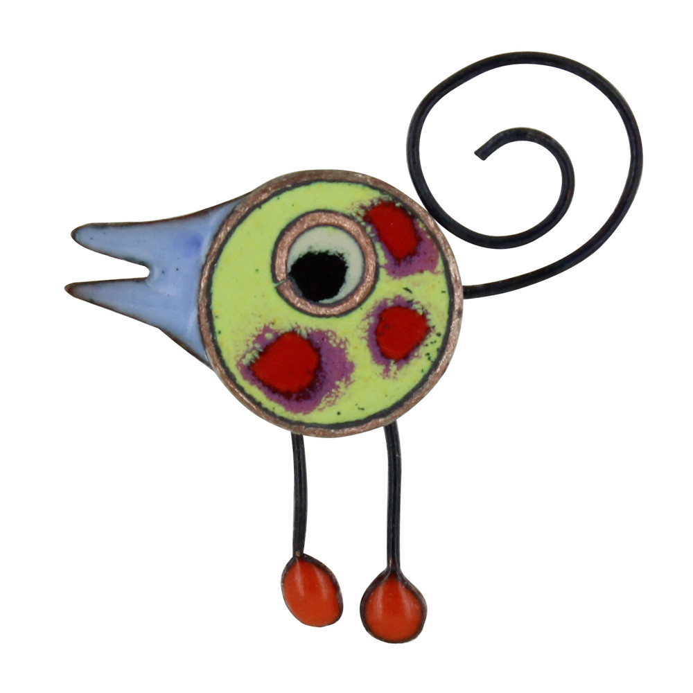 LES POULETTES BIJOUX Broche Pin's Oiseau Émaillé Vert