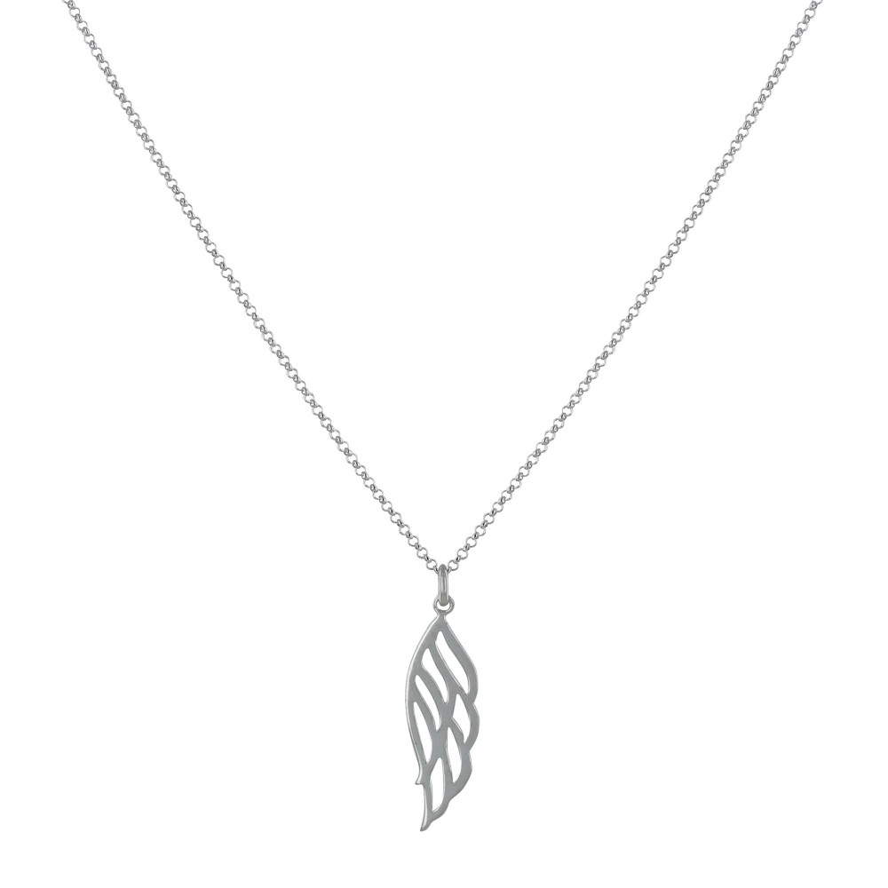 LES POULETTES BIJOUX Collier Argent Rhodié Pendentif Aile d'Ange Ajourée
