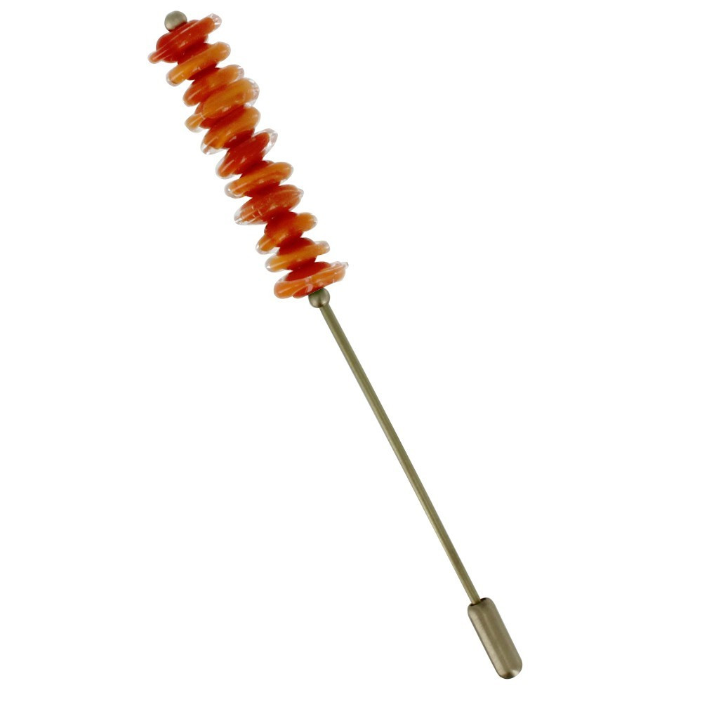 LES POULETTES BIJOUX Broche Laiton et Petits Disques de Verre - Orange