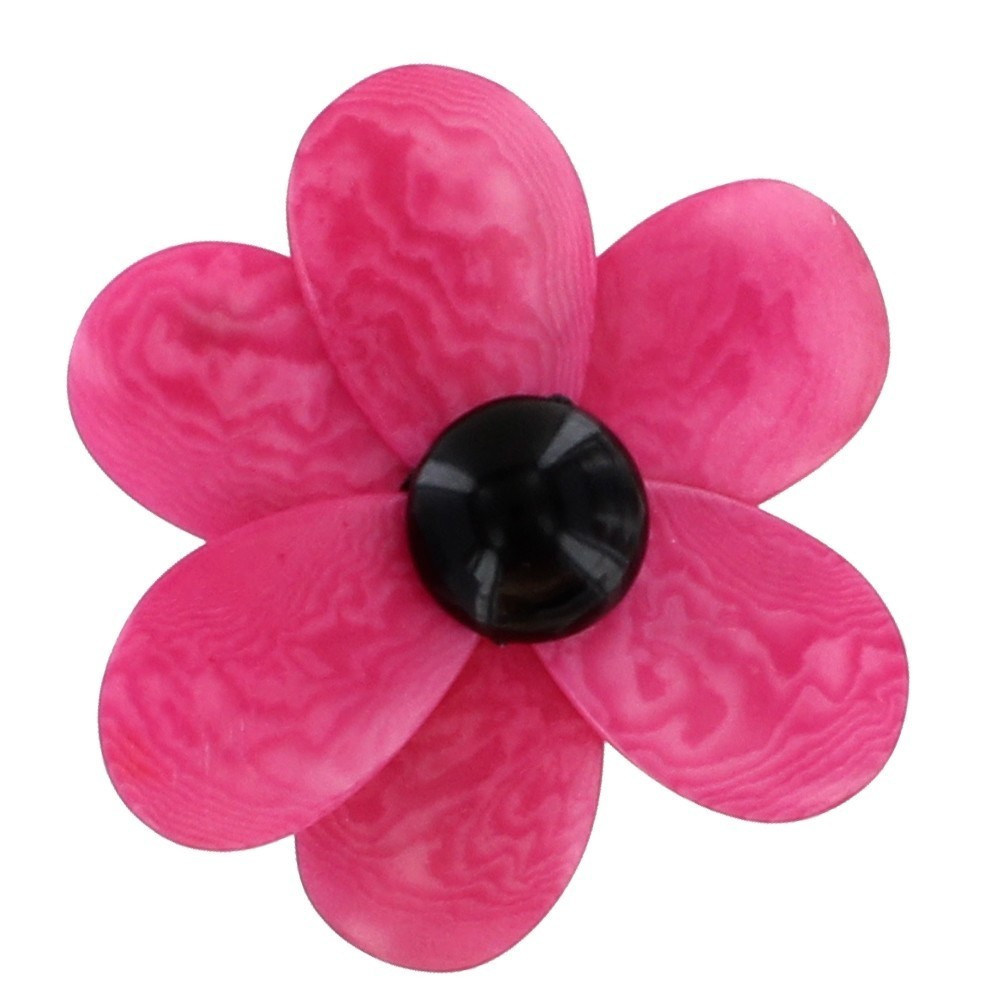 LES POULETTES BIJOUX Broche Fleur en Tagua - Fuchsia
