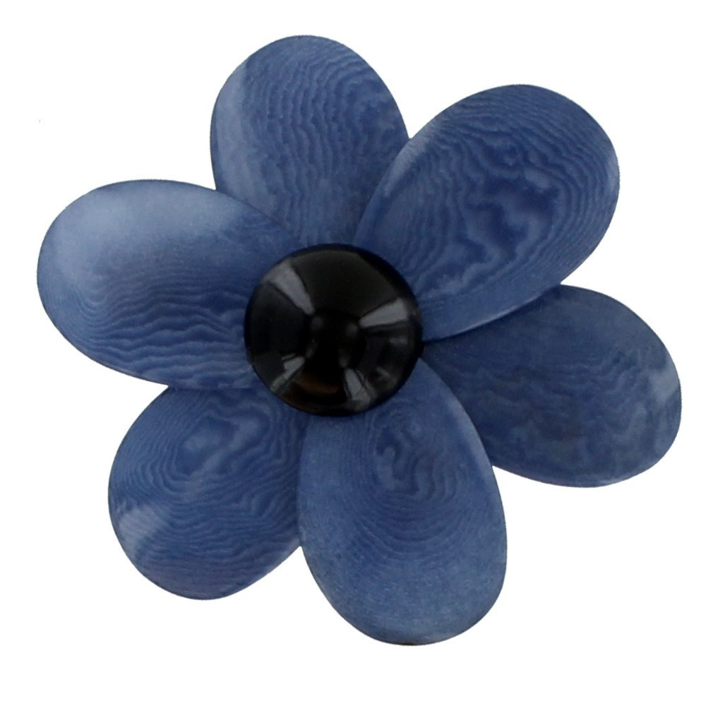 LES POULETTES BIJOUX Broche Fleur en Tagua - Gris