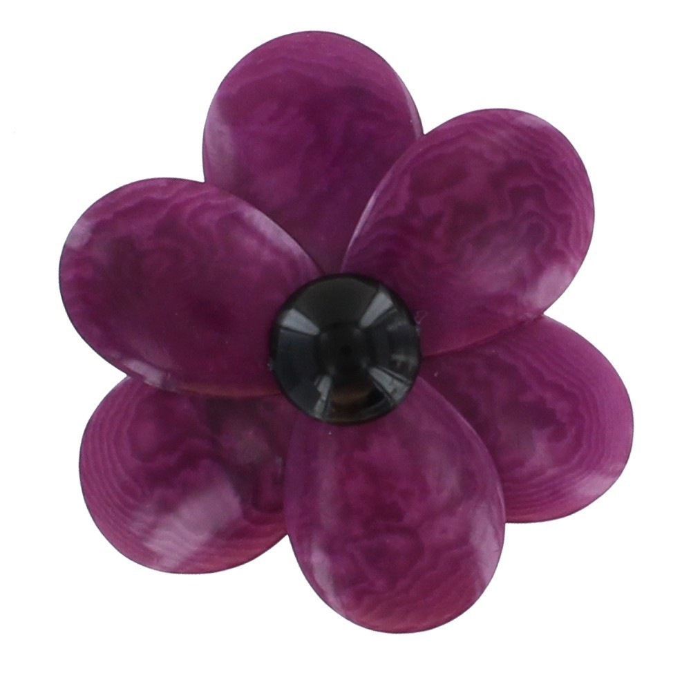 LES POULETTES BIJOUX Broche Fleur en Tagua - Violet