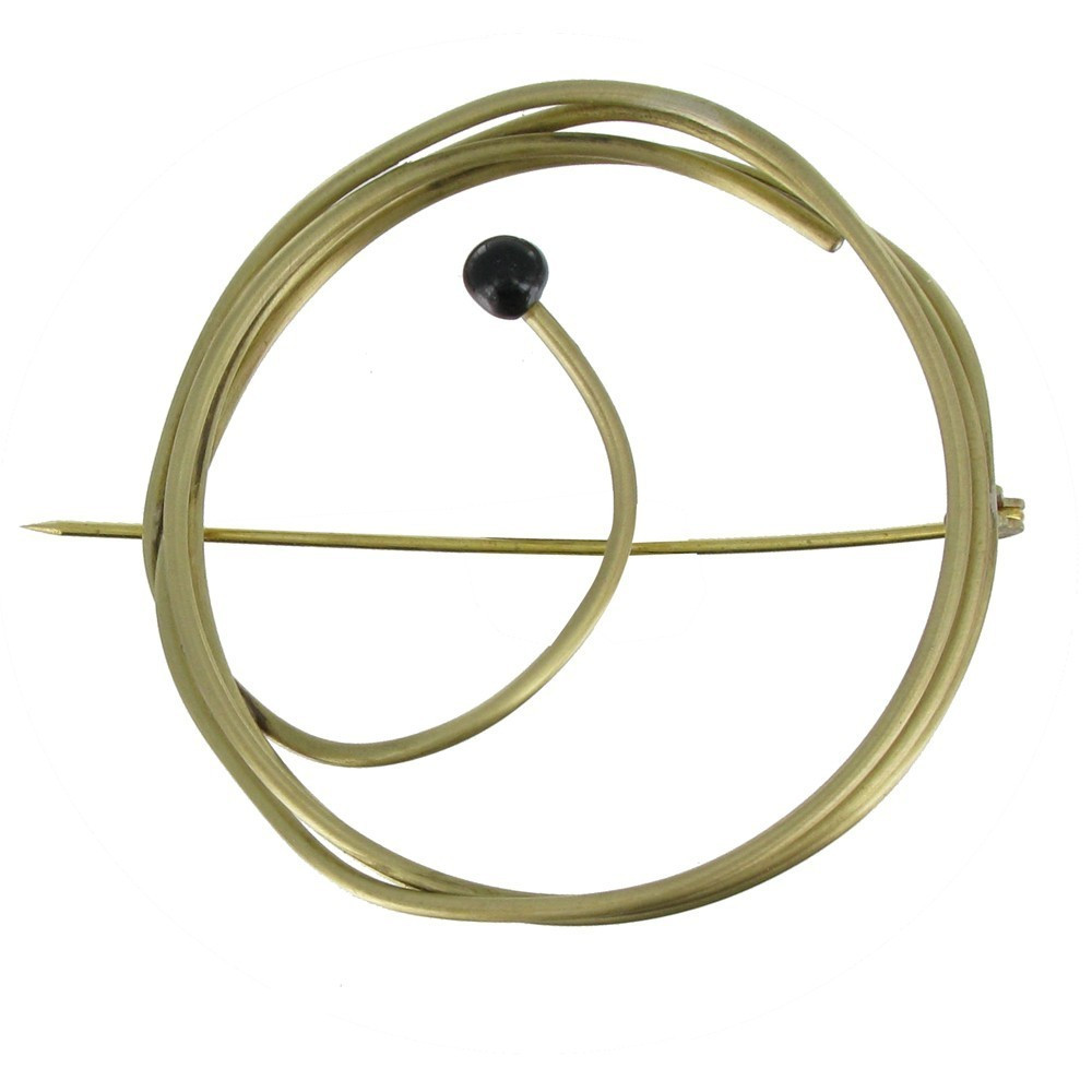 LES POULETTES BIJOUX Broche Laiton Ronde Allumette