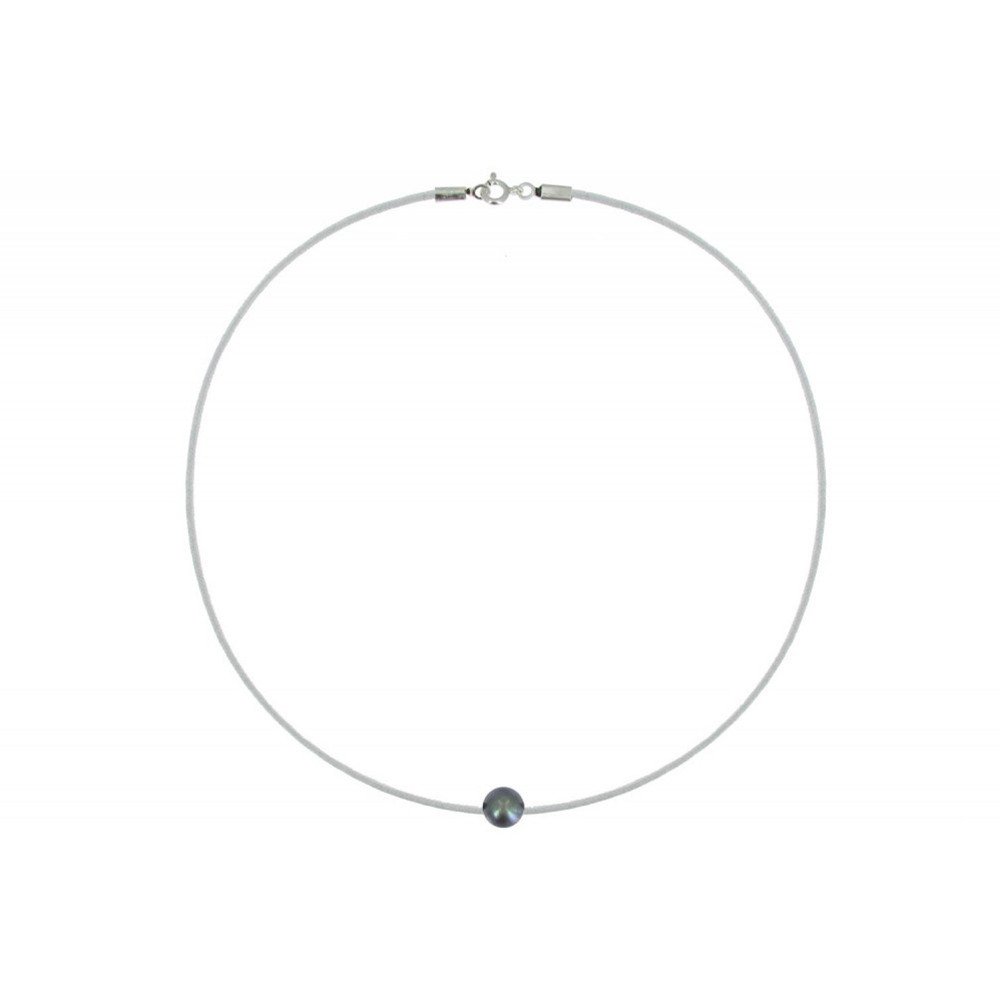 LES POULETTES BIJOUX Collier La Perle Noire des Poulettes - Classics - Gris clair