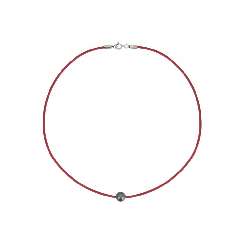LES POULETTES BIJOUX Collier La Perle Noire des Poulettes - Classics - Rouge