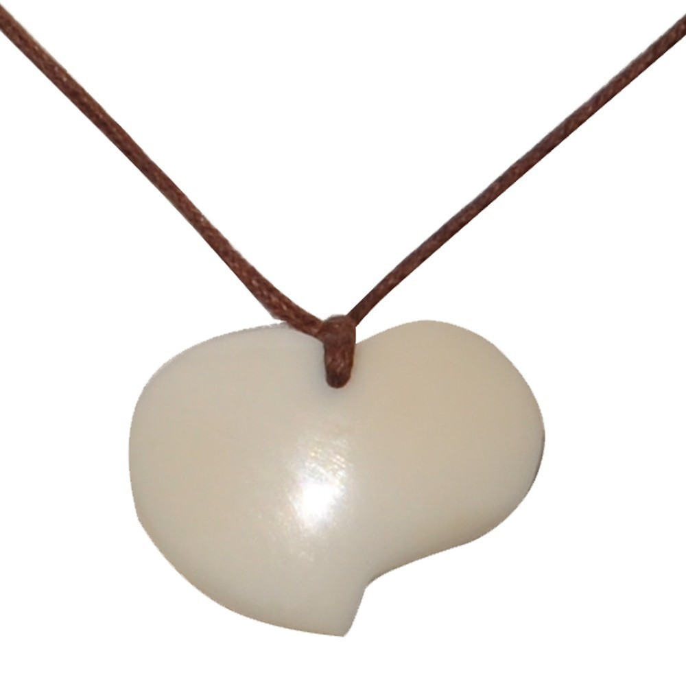 LES POULETTES BIJOUX Collier Coeur en Tagua - Classics - Blanc