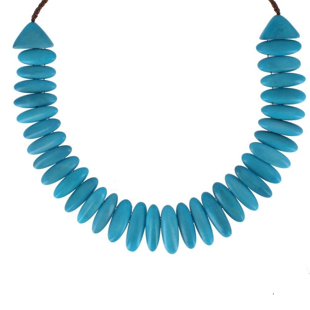 LES POULETTES BIJOUX Collier Tagua Plastron - Classics - Turquoise