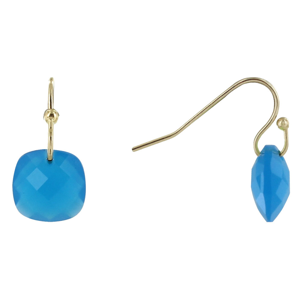 LES POULETTES BIJOUX Boucles d'Oreilles Plaqué Or Picot et Verre Facetté - Classics
