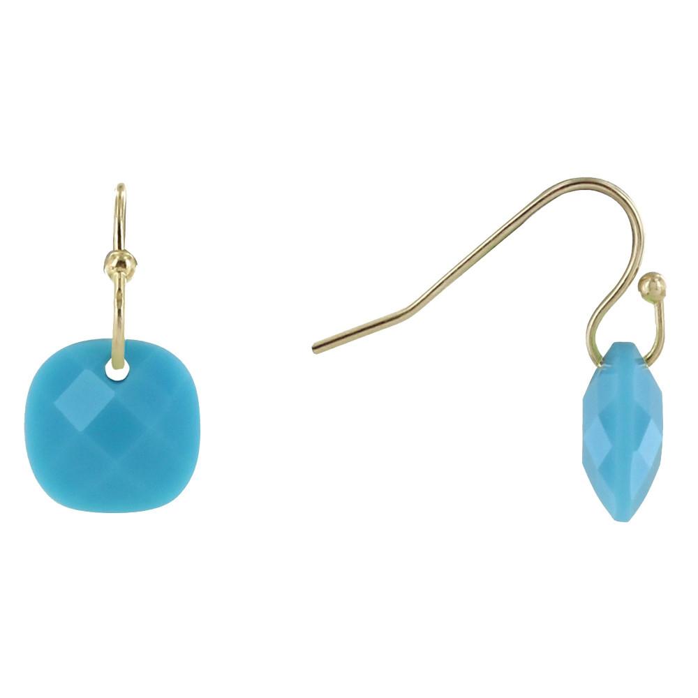 LES POULETTES BIJOUX Boucles d'Oreilles Plaqué Or Picot et Verre Facetté - Classics