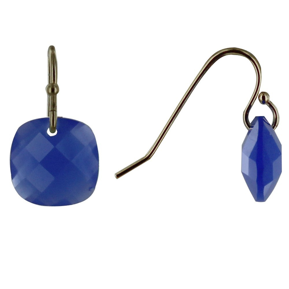 LES POULETTES BIJOUX - Boucles d'Oreilles Plaqué Or Picot et Verre Facetté - Classic