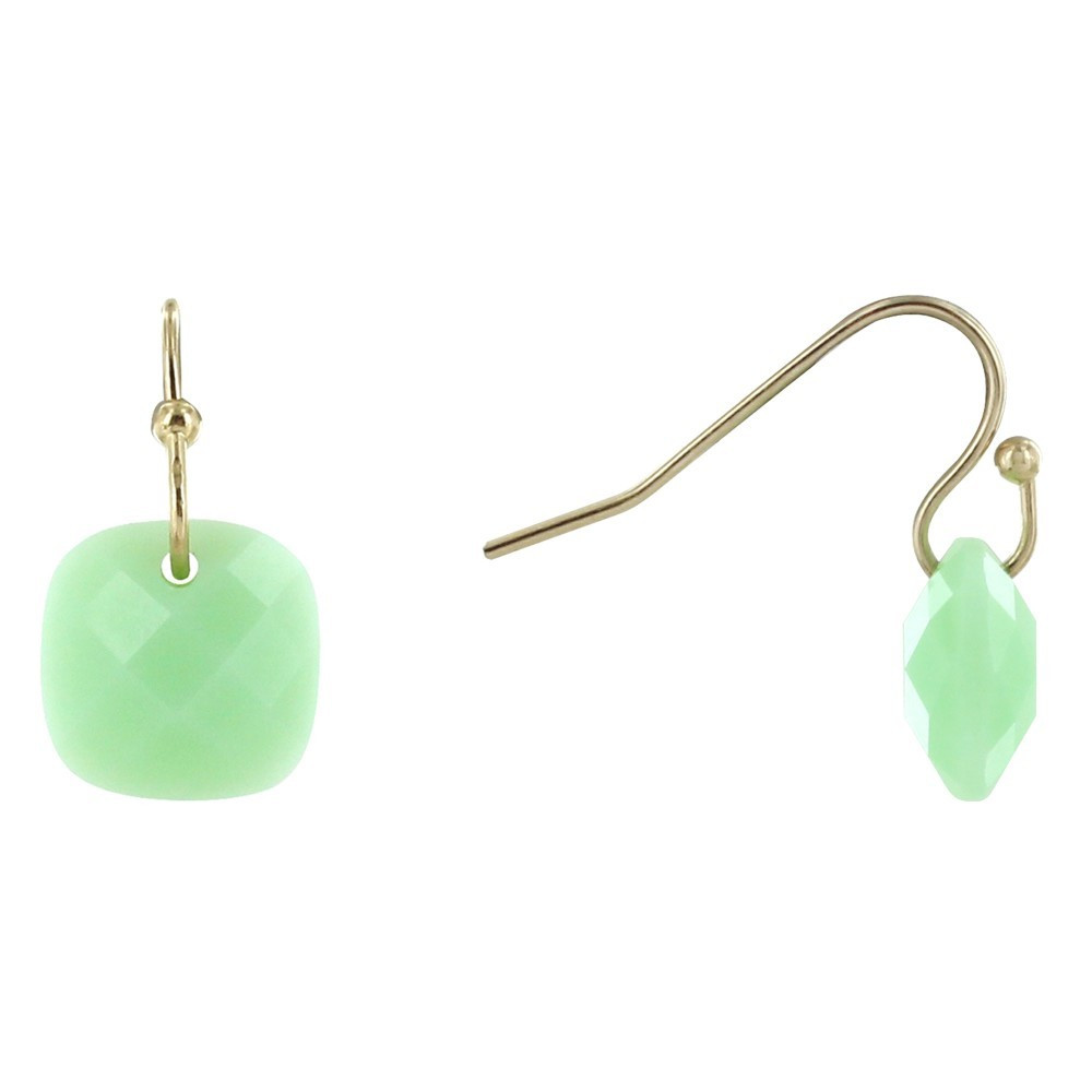 LES POULETTES BIJOUX Boucles d'Oreilles Plaqué Or Picot et Verre Facetté - Classics