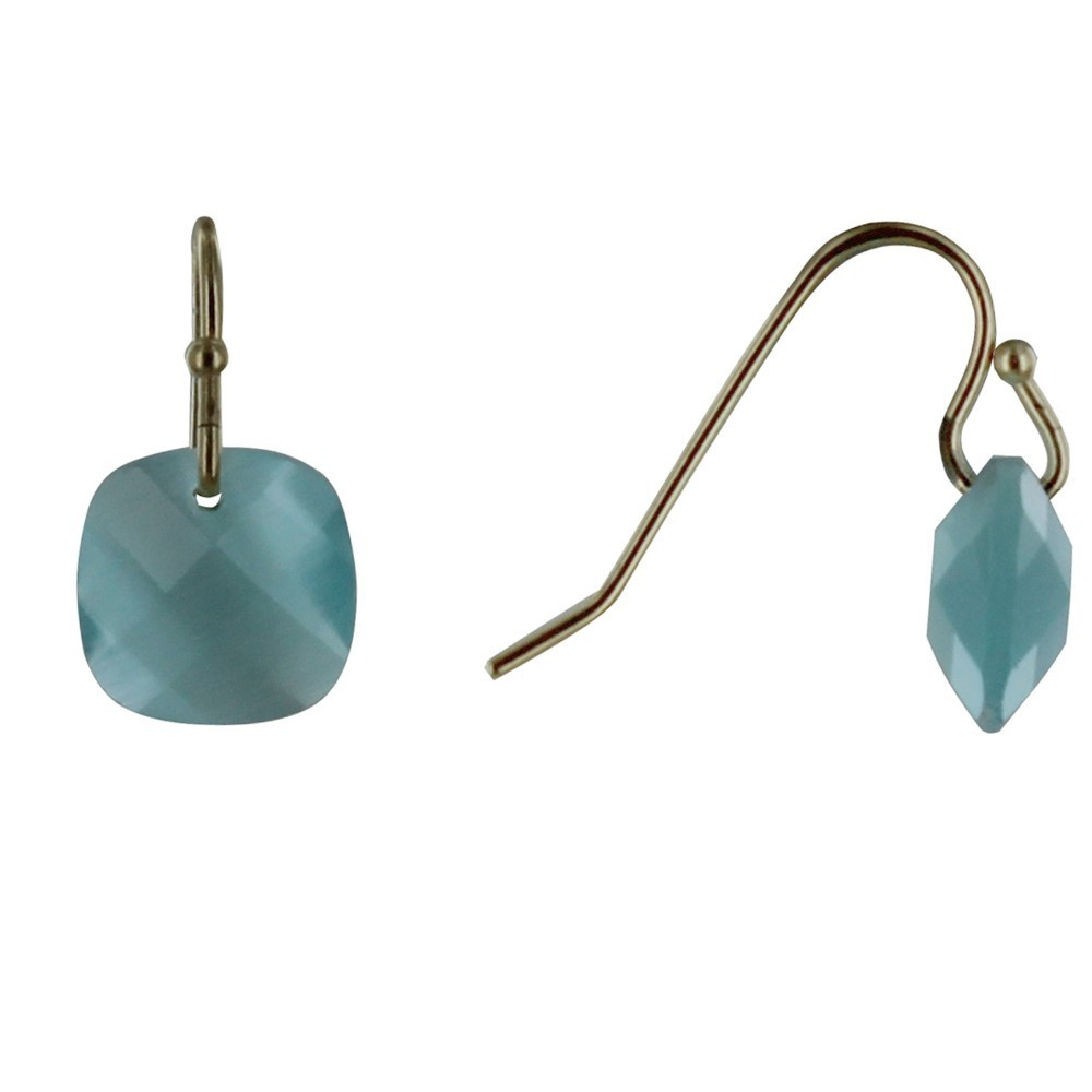 LES POULETTES BIJOUX - Boucles d'Oreilles Plaqué Or Picot et Verre Facetté - Classic