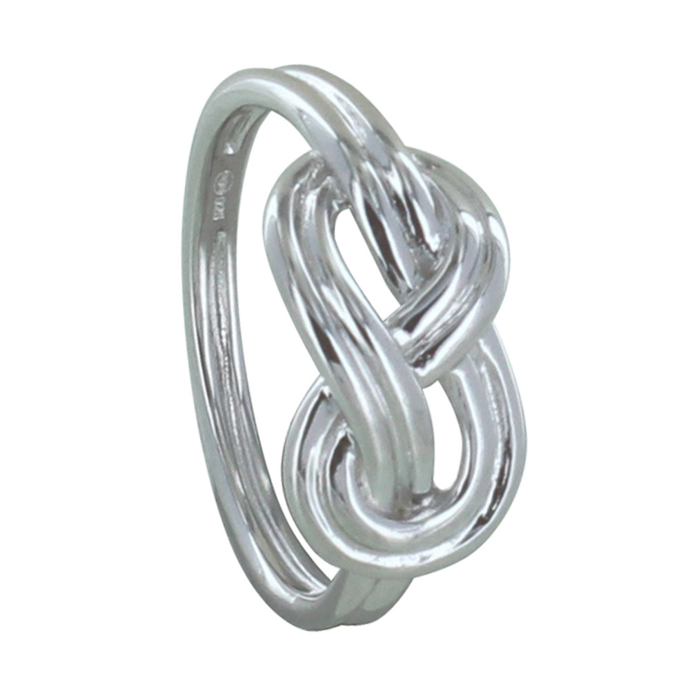 LES POULETTES BIJOUX Bague Argent 925 Rhodié Double Noeud Marin - taille 52