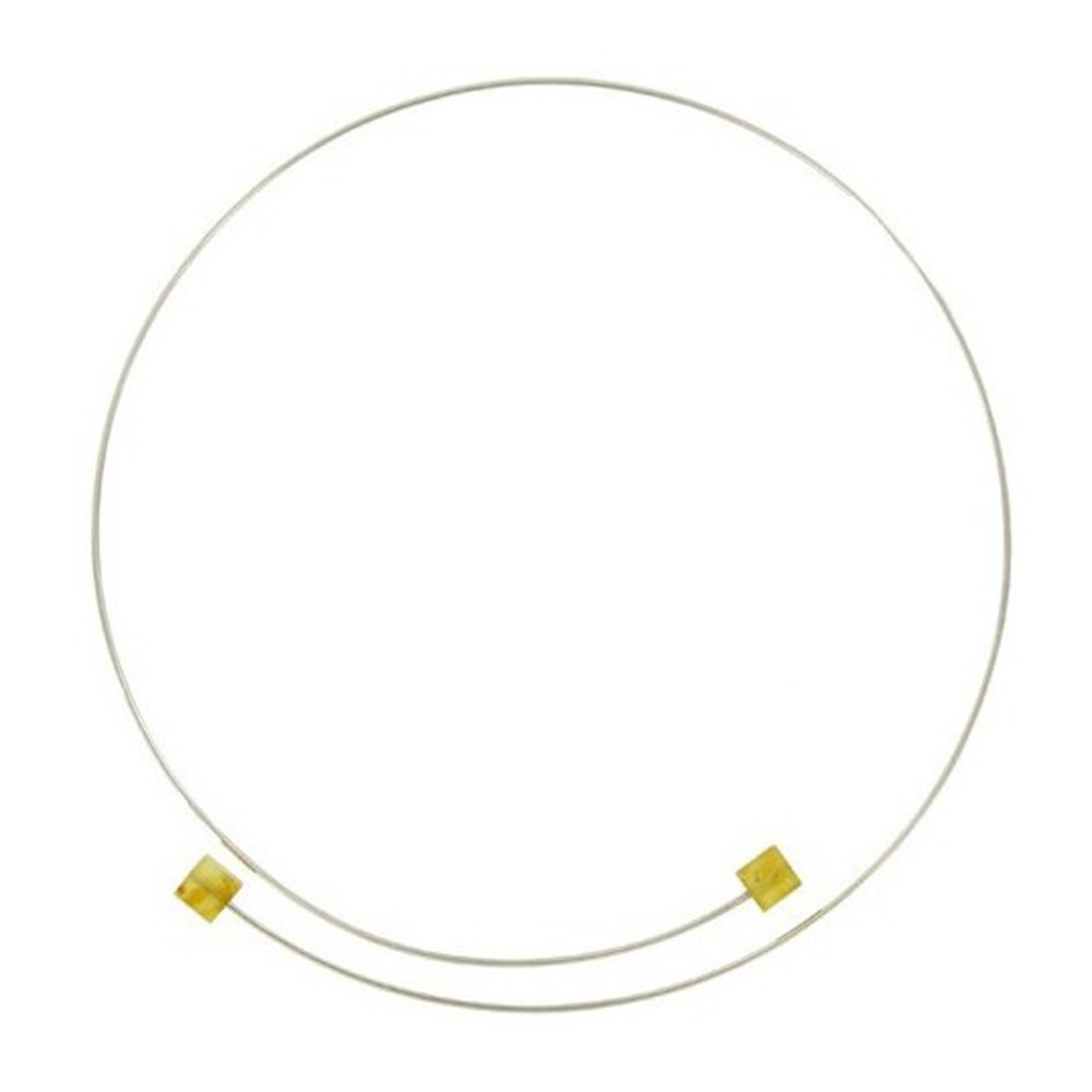 LES POULETTES BIJOUX Collier Ras de Cou 2 Cubes d'Ambre - Classics - Jaune