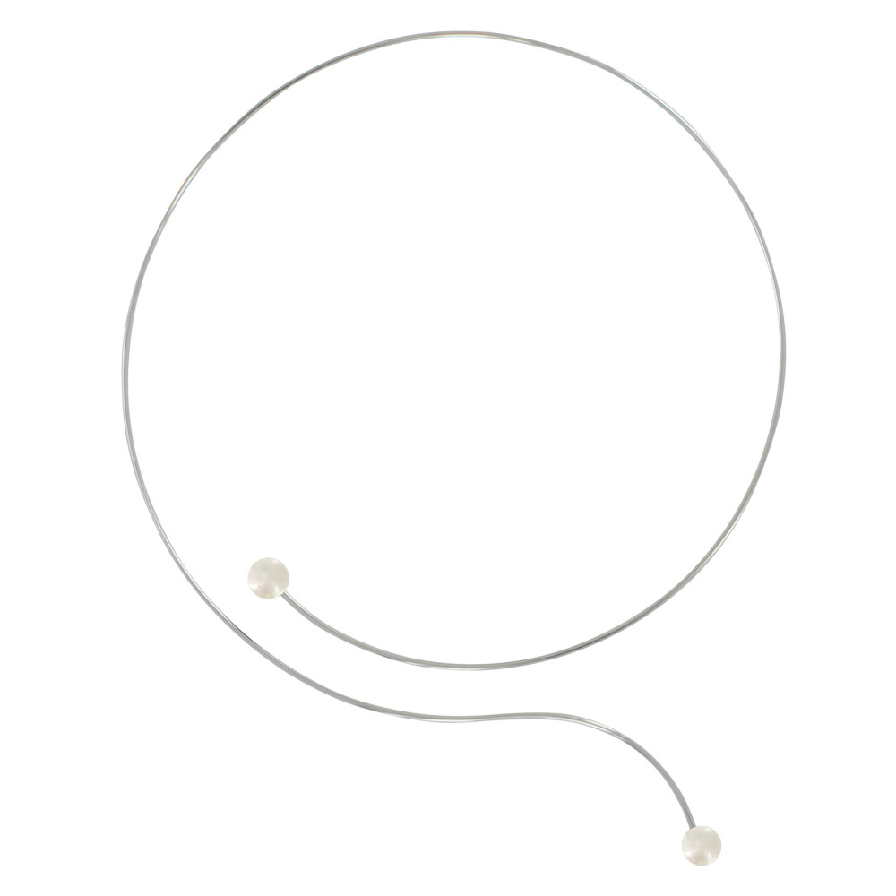 LES POULETTES BIJOUX Collier Ras de Cou Argent 925 2 Perles de Culture 6 mm - Classi