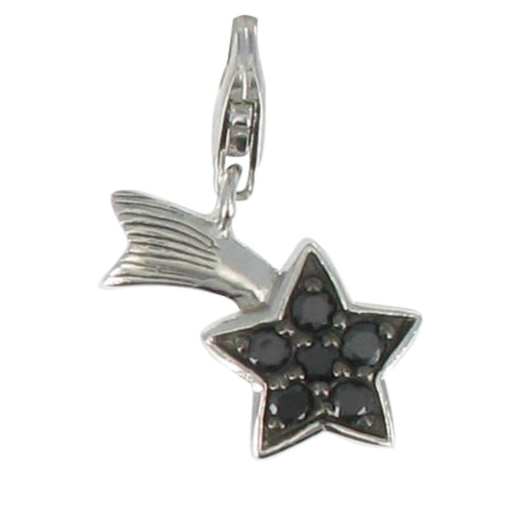 LES POULETTES BIJOUX Charms Argent 925 Etoile Filante et Strass - Classics