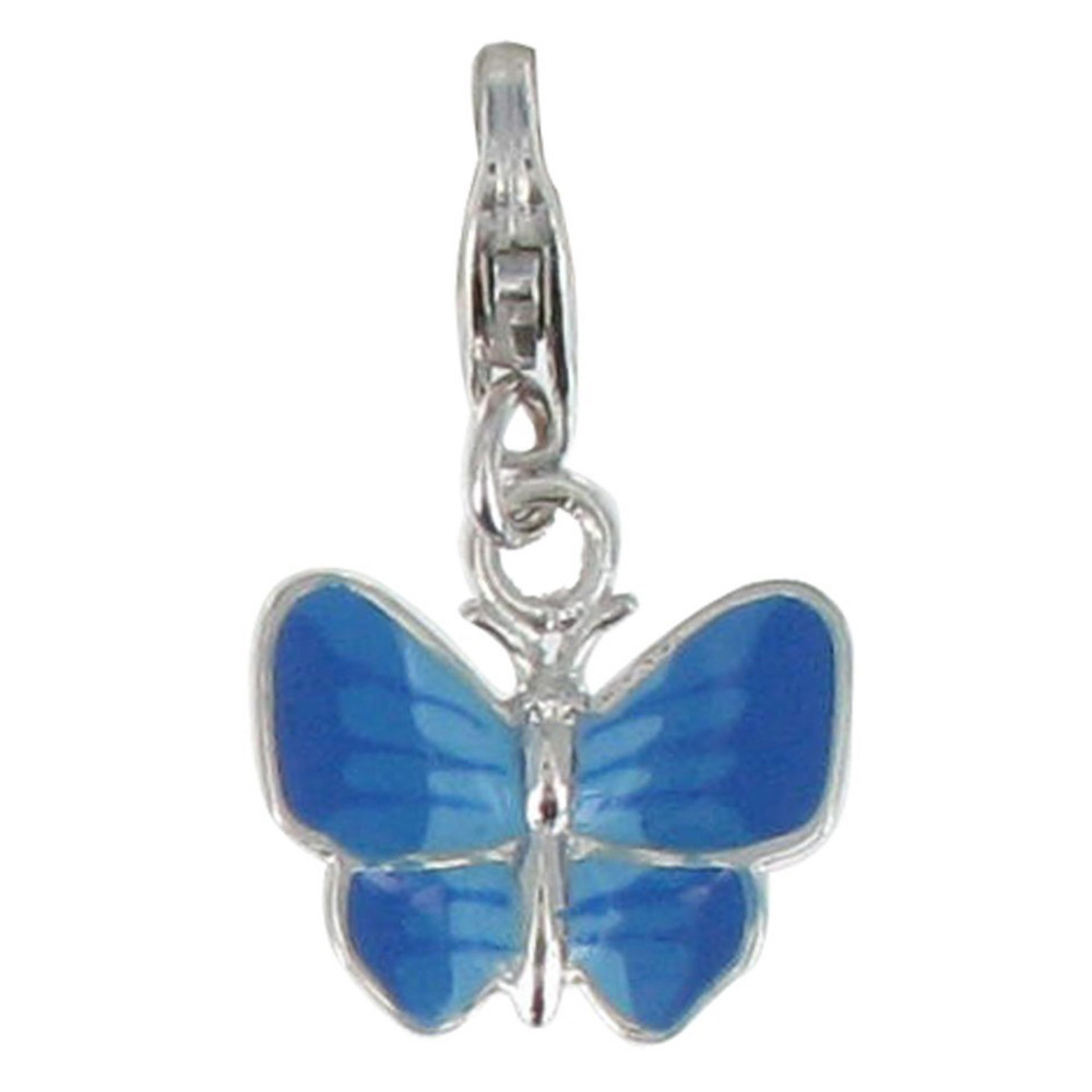 LES POULETTES BIJOUX Charms Argent 925 Papillon des Iles Emaillé - Classics - Bleu