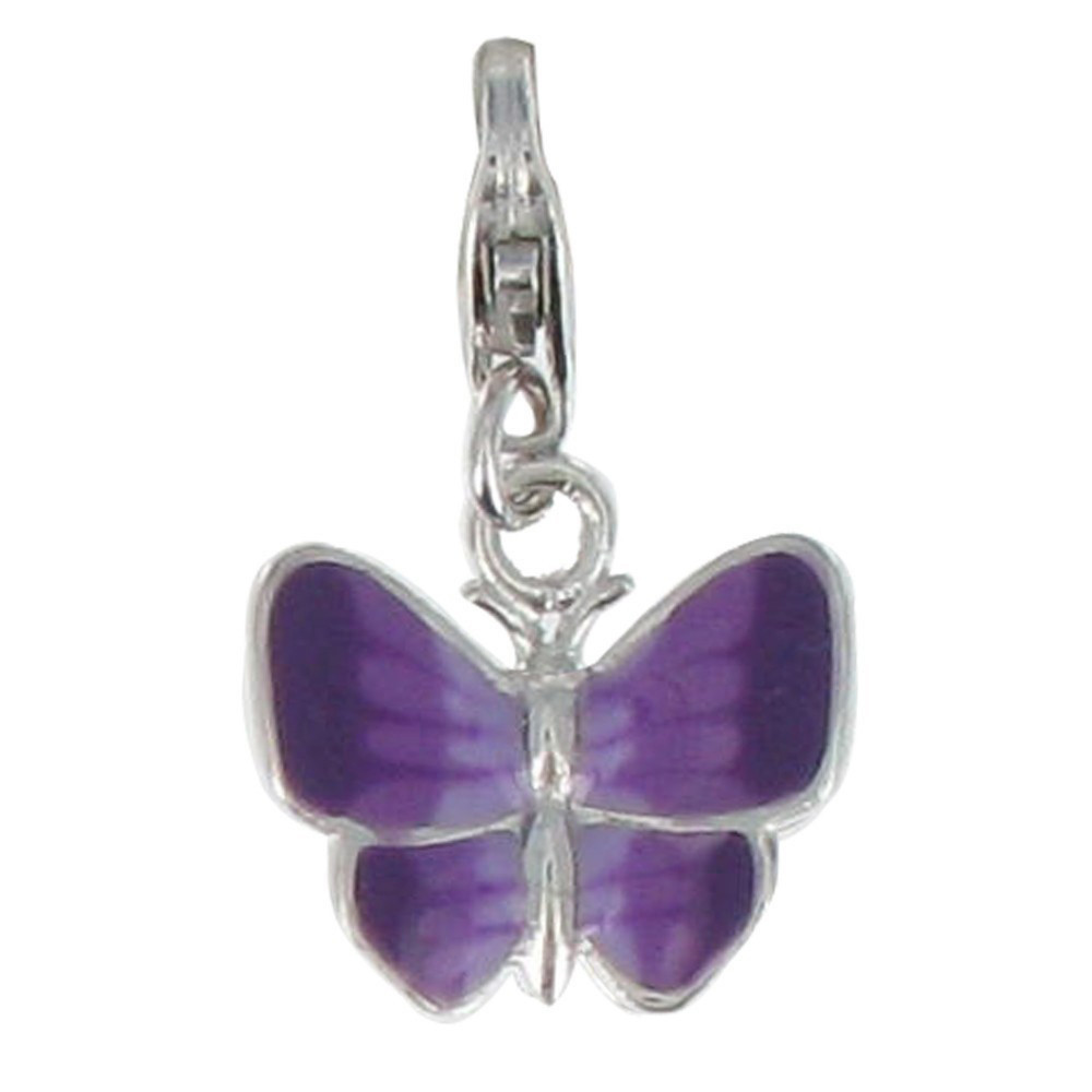 LES POULETTES BIJOUX Charms Argent 925 Papillon des Iles Emaillé - Classics - Violet