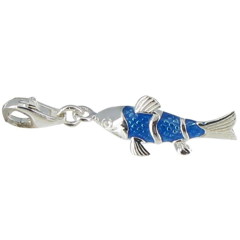 LES POULETTES BIJOUX Charms Argent 925 Truite émaillée - Classics - Bleu