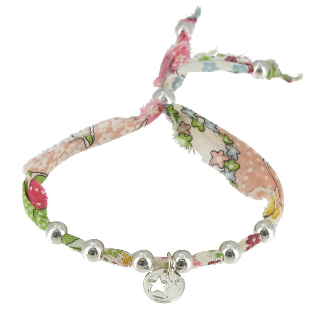 LES POULETTES BIJOUX Bracelet liberty Perles et Médaille Etoile en Argent - Classics