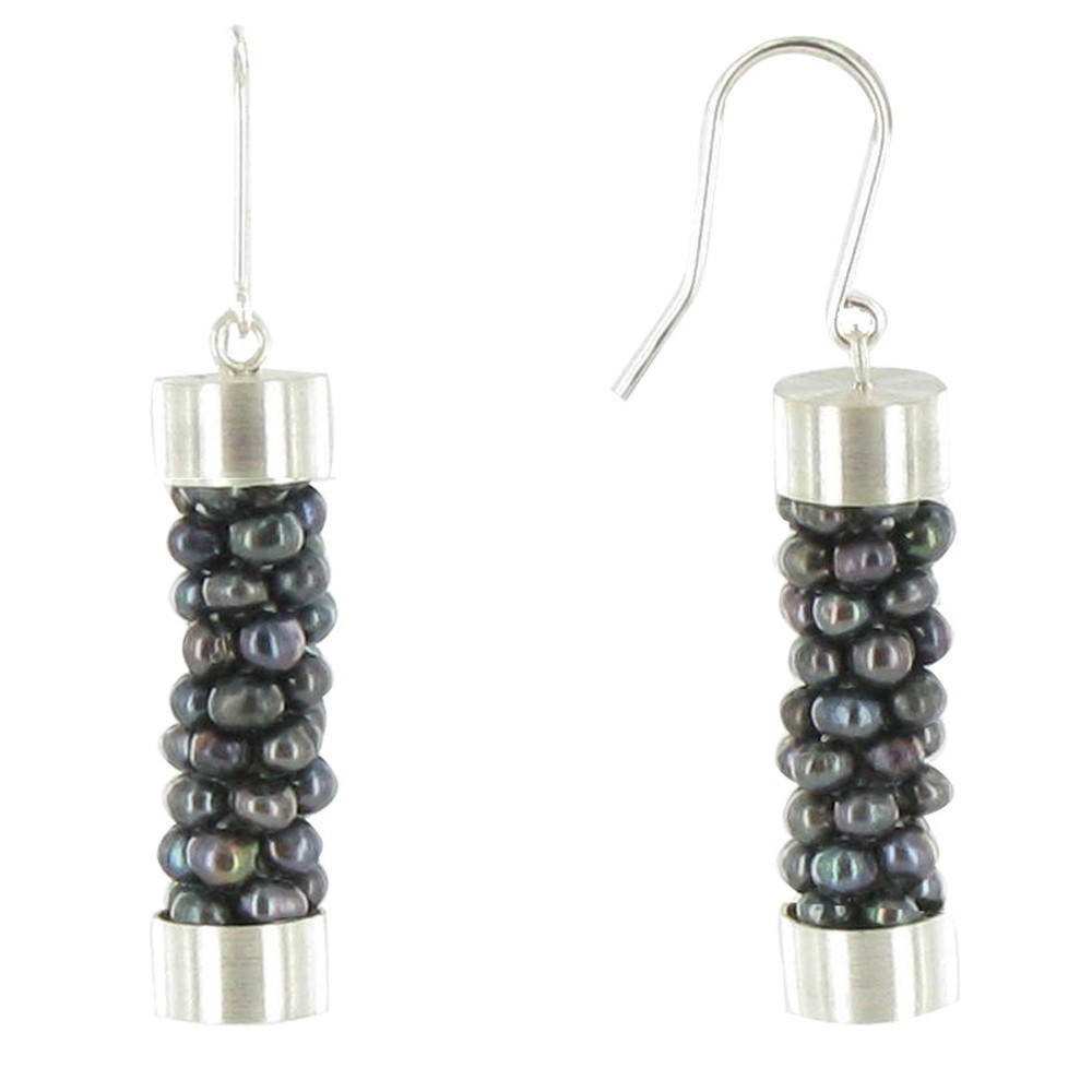 LES POULETTES BIJOUX Boucles d'Oreilles Argent 925 Torsade de Perles de Culture - Cl