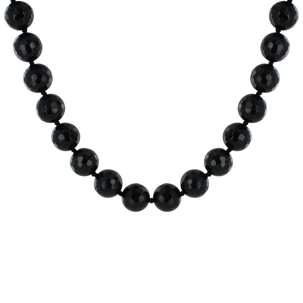 LES POULETTES BIJOUX Collier Perles d'Agate Facettées Noires