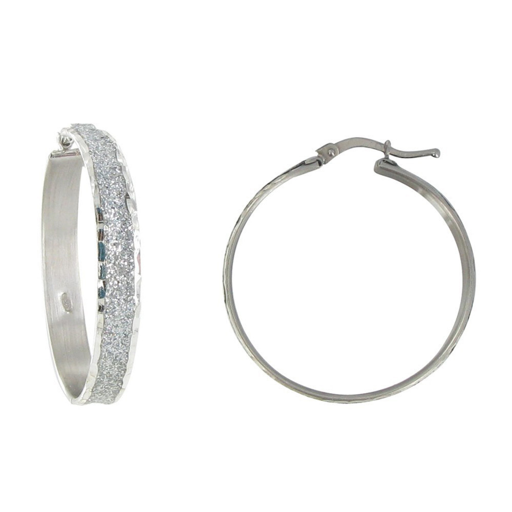 LES POULETTES BIJOUX Boucles d'Oreilles Argent 925 Créoles Paillettes - Classics - G