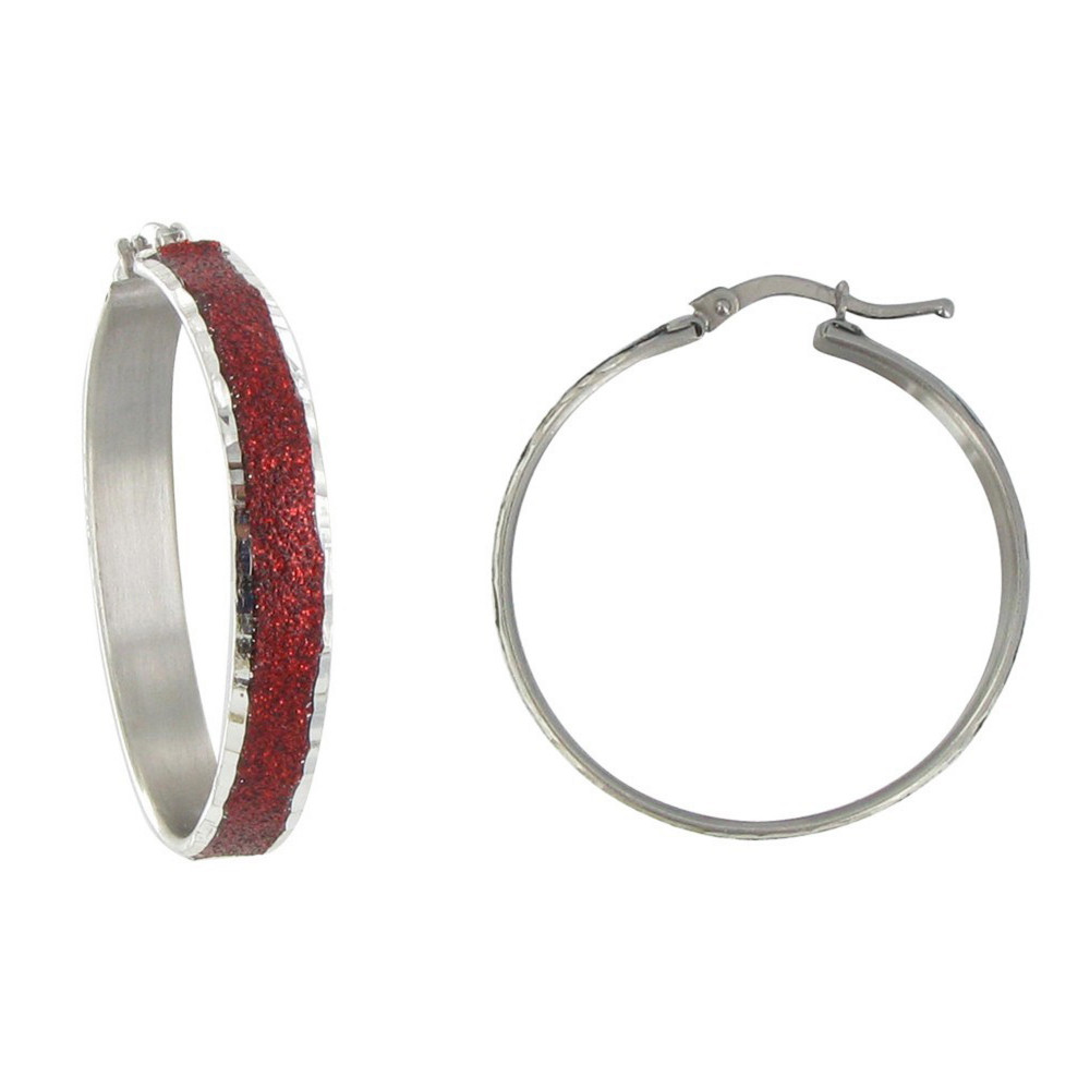LES POULETTES BIJOUX Boucles d'Oreilles Argent 925 Créoles Paillettes - Classics - R