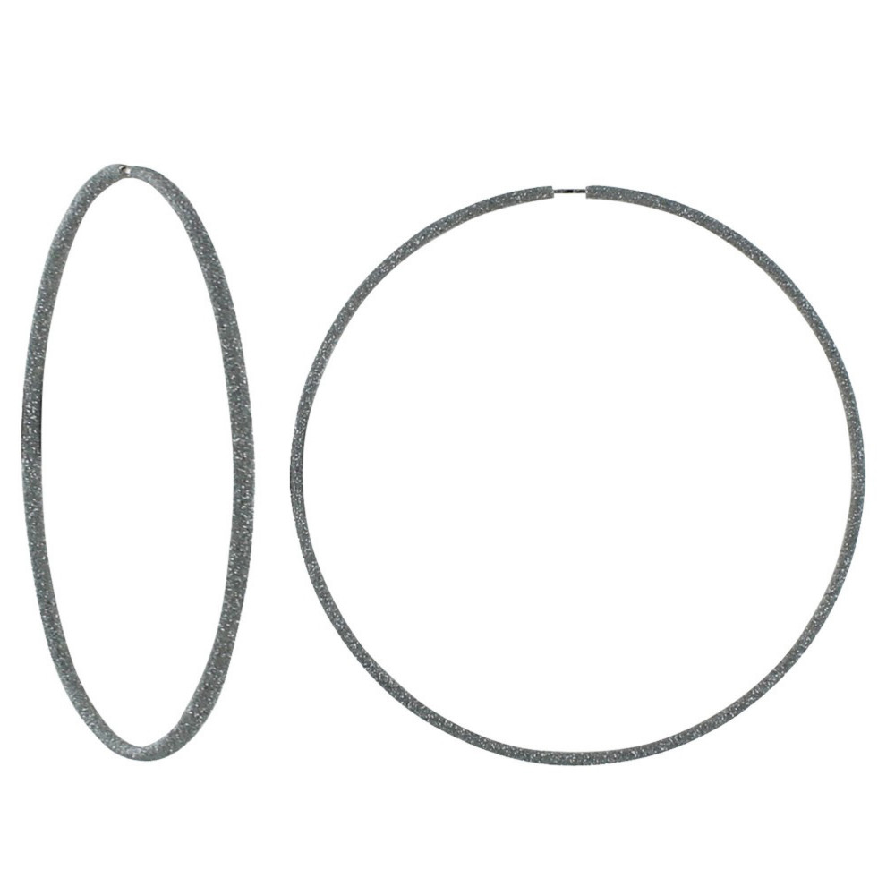 LES POULETTES BIJOUX - Boucles d'Oreilles Argent 925 Très Grandes Créoles Paillettes