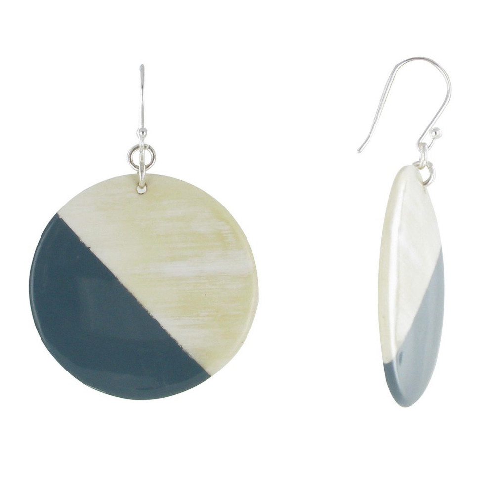LES POULETTES BIJOUX Boucles d'Oreilles Corne Cercle et Résine - Classics