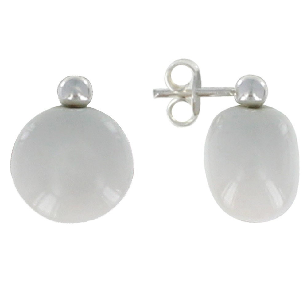 LES POULETTES BIJOUX - Boucles d'Oreilles Argent Galet de Céramique - Classics - Bla