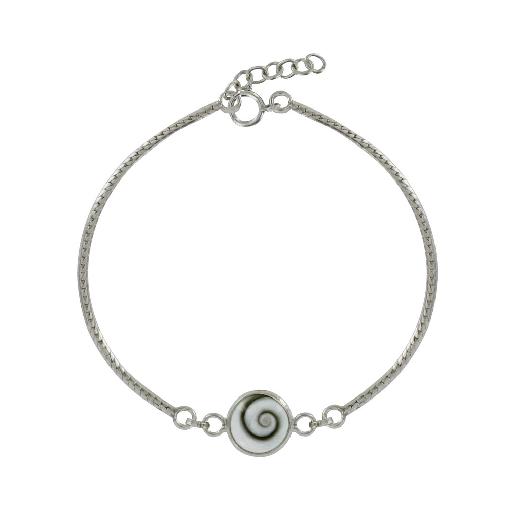 LES POULETTES BIJOUX Bracelet Argent Oeil de Sainte Lucie Rond